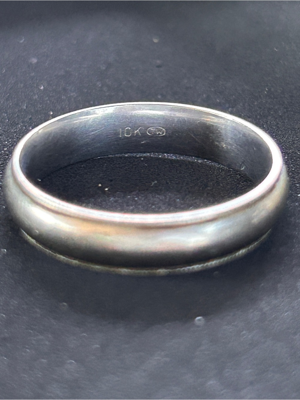 10k White Gold Mens Wedding Band Ring Tesslet & Weiss Size 11.75